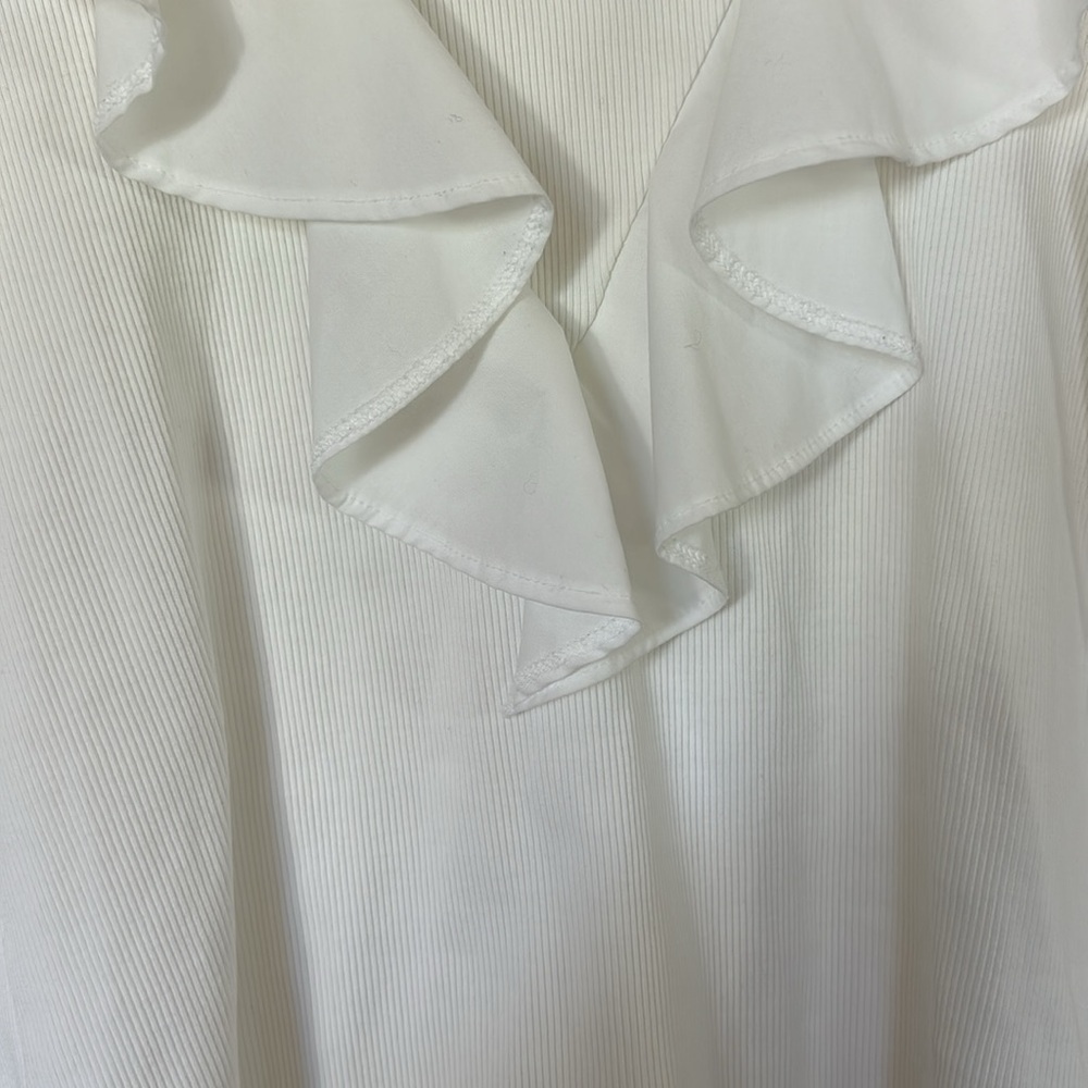Veronica Beard Avalon White Ruffled Rib Knot Turtleneck Size small - Picture 4 of 7